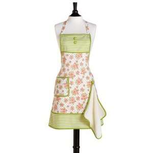  Coral Spring Rose Bunch Bib Gigi Apron with Terry Towel 