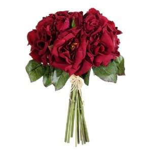  12.5 Garden Rose Bouquet W/Bud Burgundy (Pack of 6)