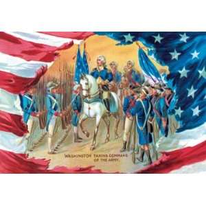  Washington Taking Command of the Army 24X36 Canvas Giclee 