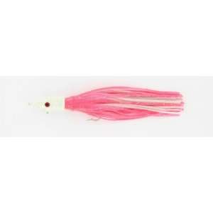6oz Dual Pull Jig with Vinyl Skirts Glow Head Pink over Pearl  
