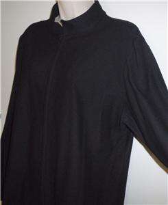 Eileen Fisher viscose stretch black zip jacket cardigan womens XL 16 