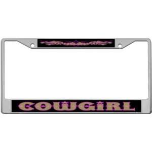 Cowgirl Custom License Plate METAL Frame from Redeye Laserworks 