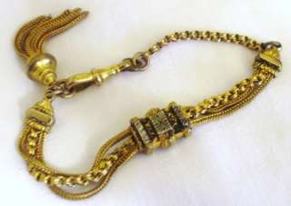   Gold Metal Albertina Pocket Watch Chain / Bracelet with Tassle  