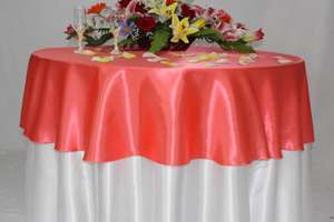 Satin White tablecloth 120 Round ~ wedding, party  