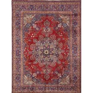   1210 Red Persian Hand Knotted Wool Mashad Rug Furniture & Decor