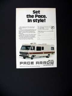 Fleetwood Pace Arrow RV Motor Home 1978 print Ad  
