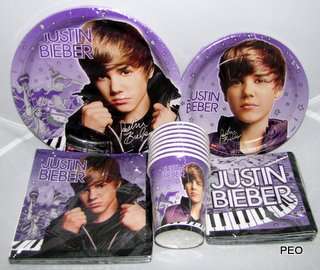 Justin Bieber Party Supplies Set Paper Napkins Plates  