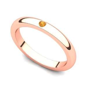   18k Rose Gold Bezel set Citrine Band Ring, 13 Juno Jewelry Jewelry