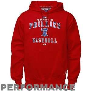   Philadelphia Phillies Red Property Of Performance Hoody Sweatshirt
