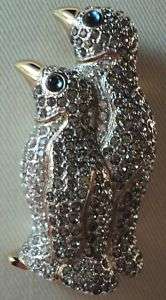 Carolee 1996 Penguin Swarovski Brooch Pin  