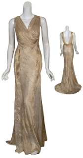 DONNA KARAN Metallic Gold Silk Long Evening Gown Dress $5500 6 NEW 