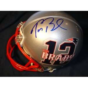 Tom Brady Patriots Signed Auto Mini Helmet GAI