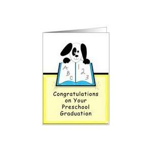  Preschool Graduation Puppy Dog on Book Card Health 