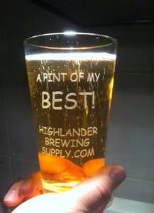 PINT OF MY BEST  ETCHED PINT PUB GLASS  SIX BEER GLASSES  
