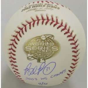  Autographed Brad Penny Baseball   Official World Series 