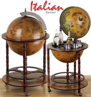 LARGE World Globe Built In Bar Italian Hidden Pub Liquor Cabinet 