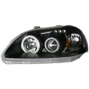  Honda Civic KS Black LED CCFL Halo Projector Headlight Automotive