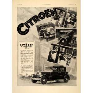 1931 French Ad Vintage Citroen Car C6 Grand Luxe CGL   Original Print 