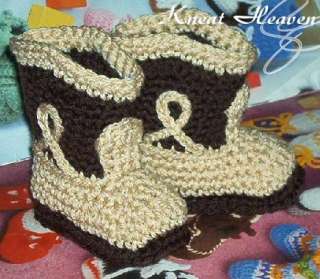 Boutique Kneat Heaven Crochet Cowboy Boots Baby Booties  