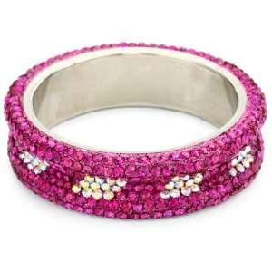 Chamak by priya kakkar Rainbow and Hot Pink Crystals Bangle Bracelet