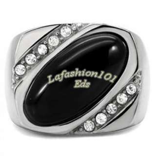   10ct Onyx 316L Stainless Steel Mens Ring SIZE 10   RM18134  