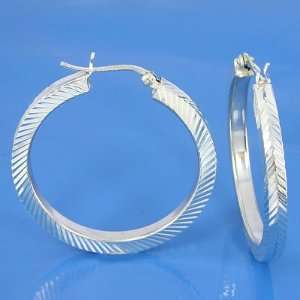   Silver Grooved Hoop Earrings  Arts, Crafts & Sewing