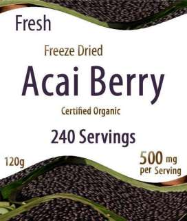   only 100% Pure Certified Organic Freeze Dried Acai Berry Powder