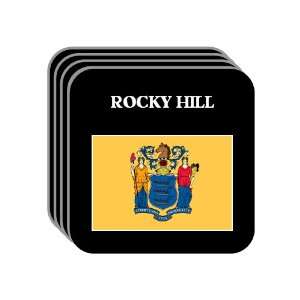  US State Flag   ROCKY HILL, New Jersey (NJ) Set of 4 Mini 