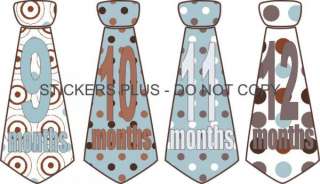 adorable baby boy monthly onesie stickers necktie neck ties with dots 