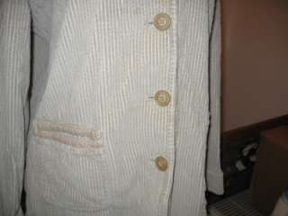 Jill Beige Long Sleeve Corduroy Collared Two Pocket Coat M  