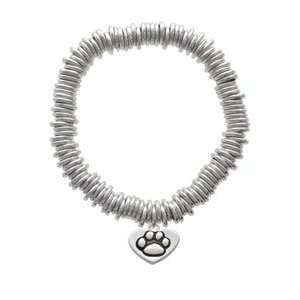    Silver Paw in Heart Charm Links Bracelet [Jewelry] Jewelry