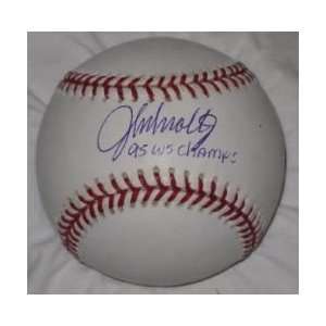 John Smoltz w/95 Champs Signed Baseball
