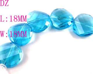 L3108 18mm 5pcs Magic Faceted crystal Round beads blue  
