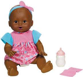Fisher Price Little Mommy Wipey Dipey Black Doll Sounds 027084925722 