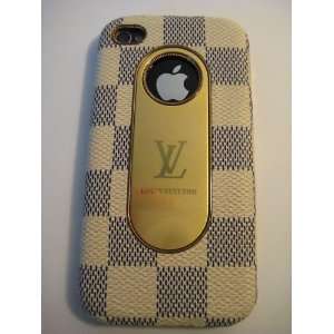  LV Style Iphone 4S Deluxe Case White Monogram Luxury 