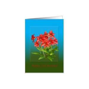  Birthday, 73rd, Red Day Lilies, Religious Card Toys 