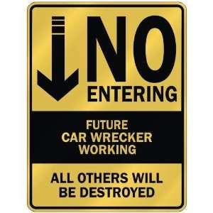   NO ENTERING FUTURE CAR WRECKER WORKING  PARKING SIGN 