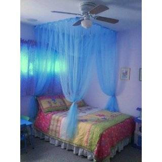 Poster / Four Corner Blue Bed Canopy Mosquito Net Full Queen King