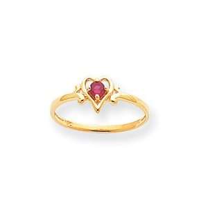  14k Genuine July Birthstone Heart Ring   JewelryWeb 