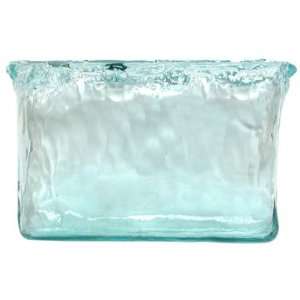  Spanish Recycled Textured Glass Rectangle Vase 12 1/2x5 1 
