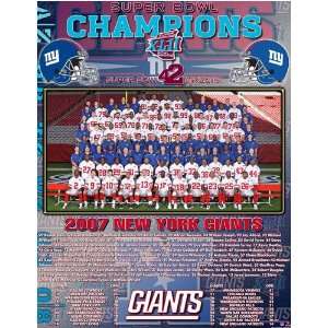 New York Giants    Super Bowl 2007 New York Giants    13 x 16 Plaque 