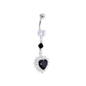  Crystalline Gem Midnight IMPERIOUS HEART Dangle Belly 