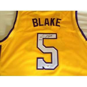   Steve Blake Autograph Home Gold Los Angeles Lakers Jersey Sports