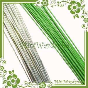 Green / Silver Florist Stub Stem Floral Wires Craft  