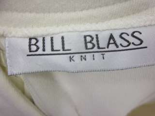 BILL BLASS Ivory Knit Dress Jacket Cardigan Suit Set P  