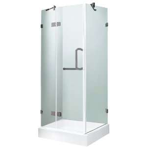   Frameless Glass Bathroom Shower Enclosure, Nickel