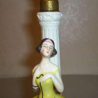 ANTIQUE ART DECO LADY LAMP GERMANY PORCELAIN SITZENDORF  