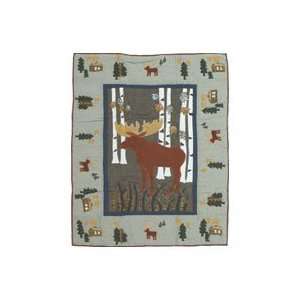  A Applique II Theme Moose Quilt Crib 36x46 Baby