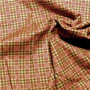 Windham Cotton Shirting Fabric, Red & Cream Plaid BTY  