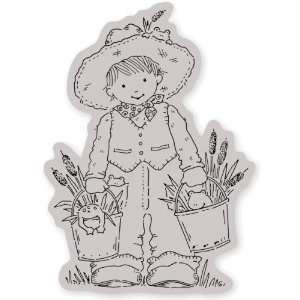  Penny Black Cling Rubber Stamp 4X5 Hoppy Day